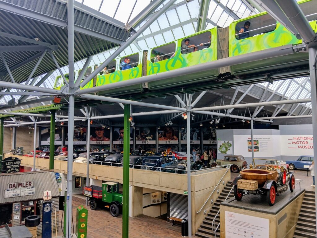Monorail going through the motor museum